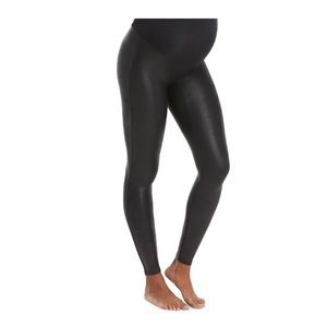 Mama Faux Leather Maternity Leggings